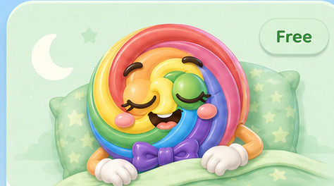 LolliPop sleeping peacefully in bed