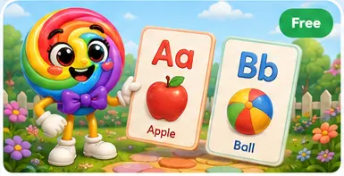 LolliPop presenting Apple and Ball matching cards