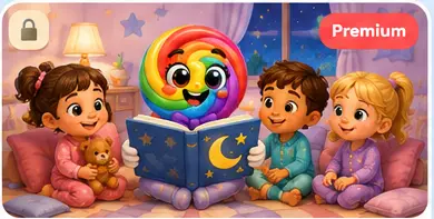 LolliPop reading a bedtime story to children